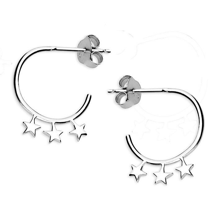 Triple Star Stud Hoops (Gold-Plated/Silver)- Armed & Gorgeous
