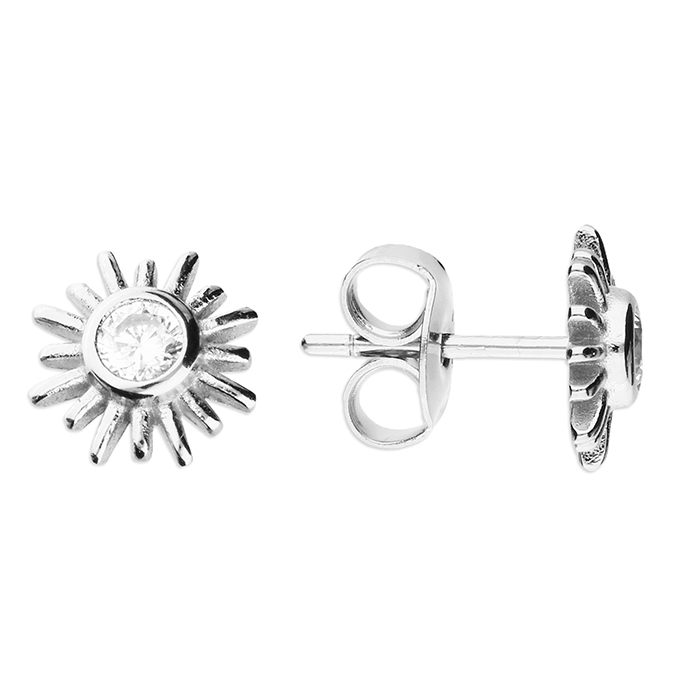 Small Cubic Zirconia Sun Studs- Armed & Gorgeous