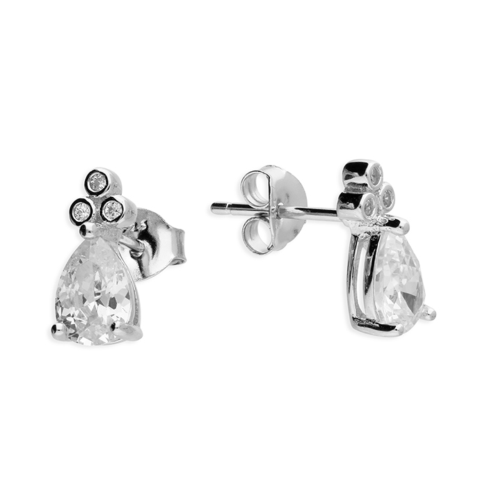 Pear-shaped Cubic Zirconia With A Three CZ Drops- Armed & Gorgeous