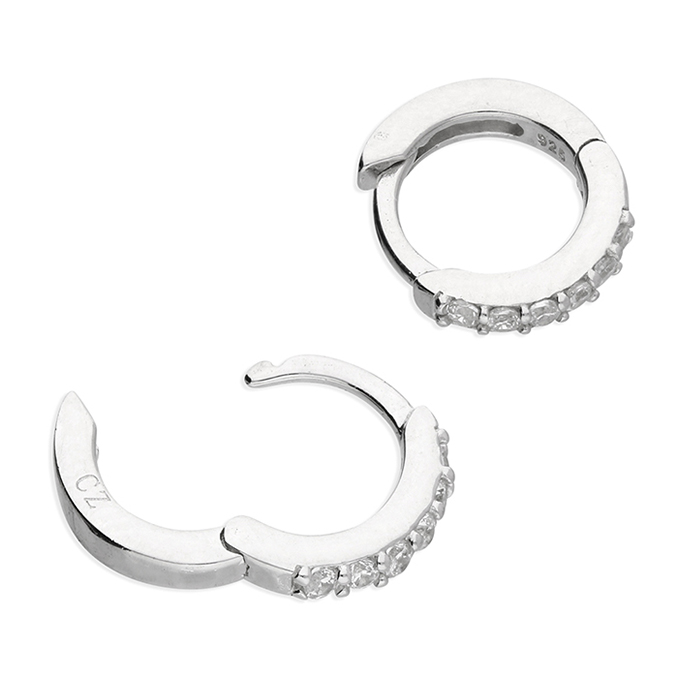Cubic Zirconia Small Hinged Hoops- Armed & Gorgeous