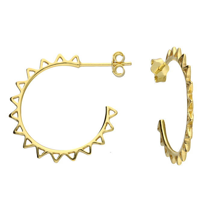 Gold-Plated Outline Sun Stud Hoops- Armed & Gorgeous