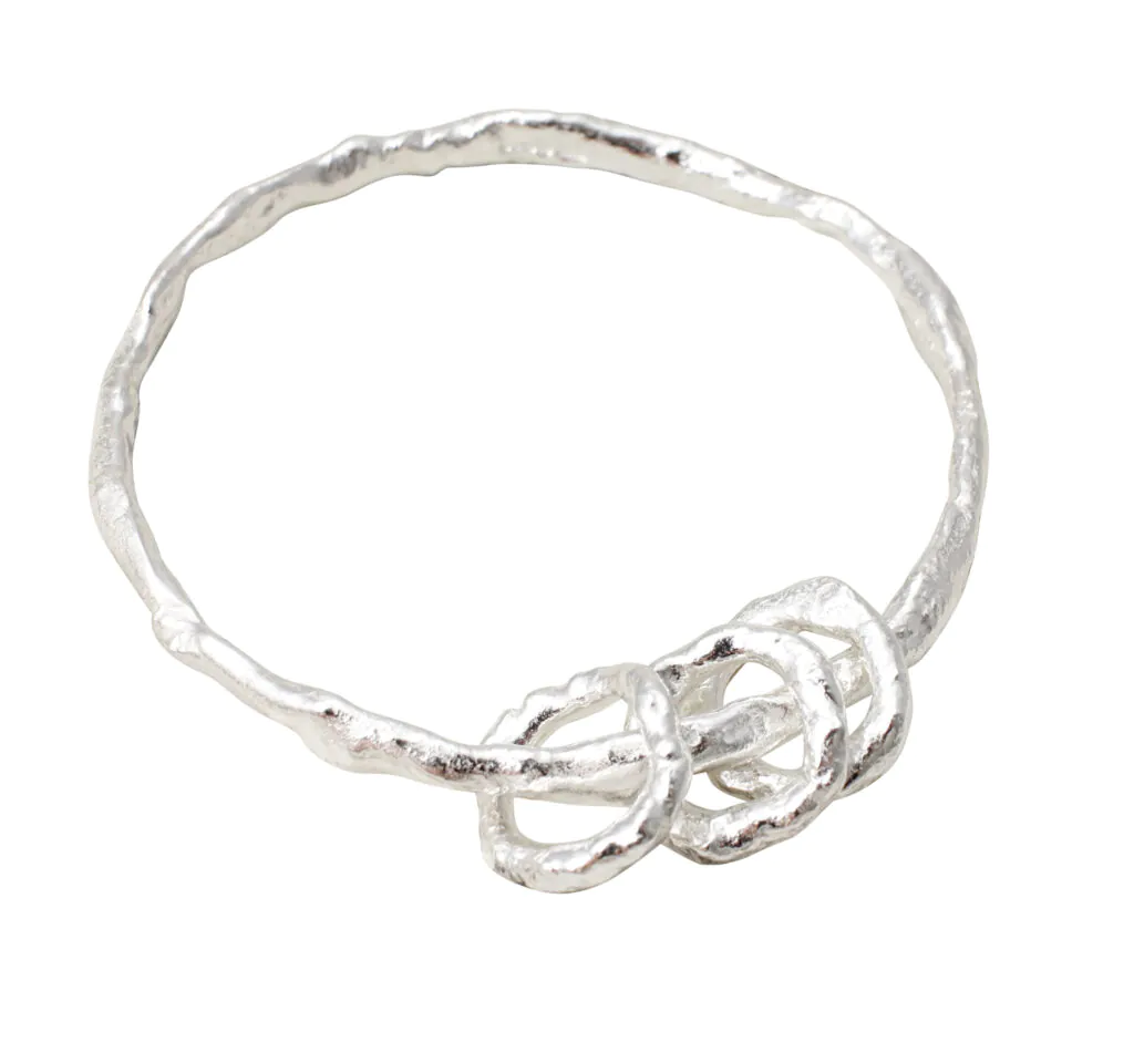 Rustic Bangle With Three Halo Charms- Armed & Gorgeous