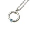 Small Halo Pendant With Swiss Blue Topaz