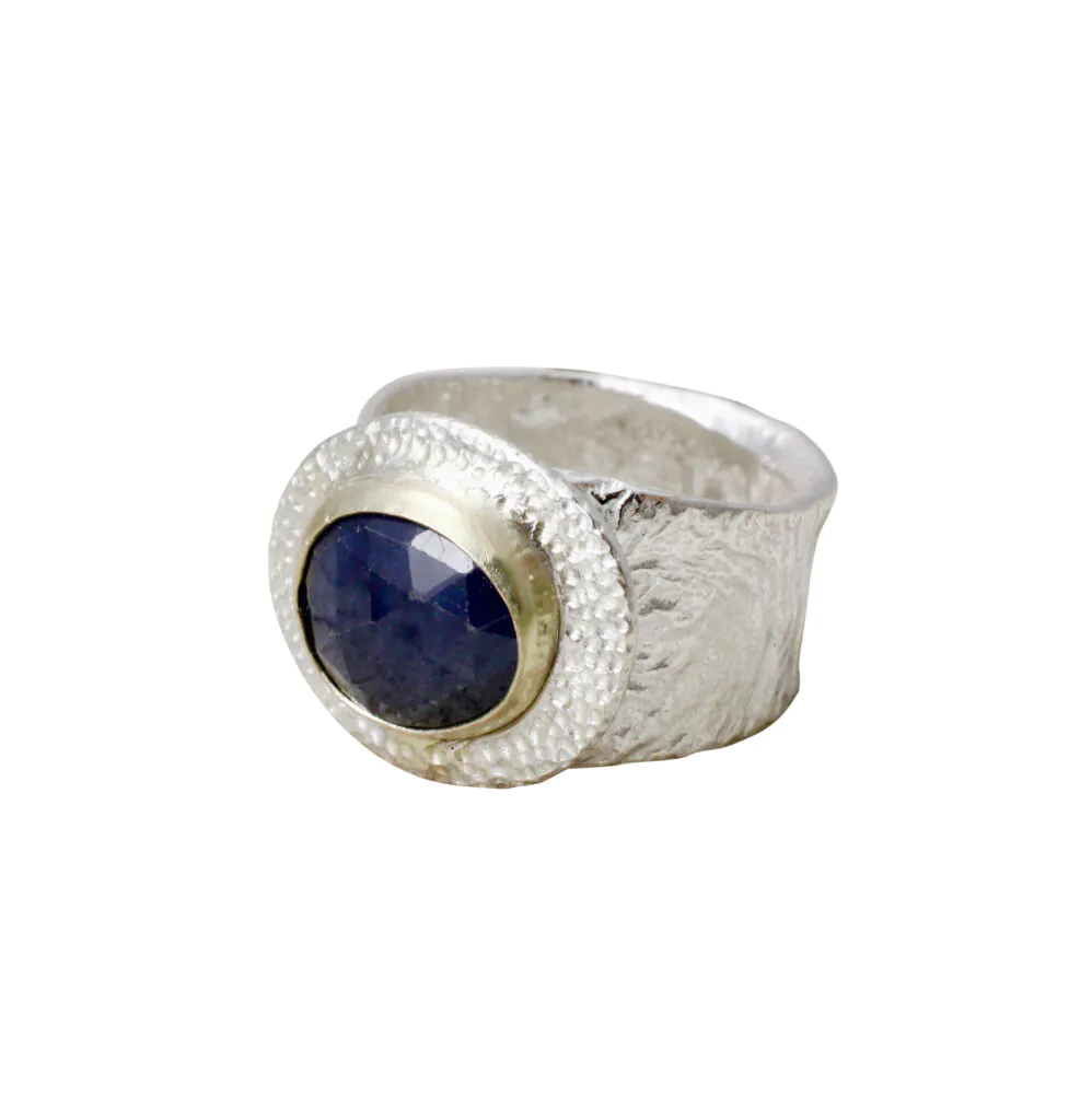 Statement Ring With Sapphire In 9ct Gold Setting- Armed & Gorgeous