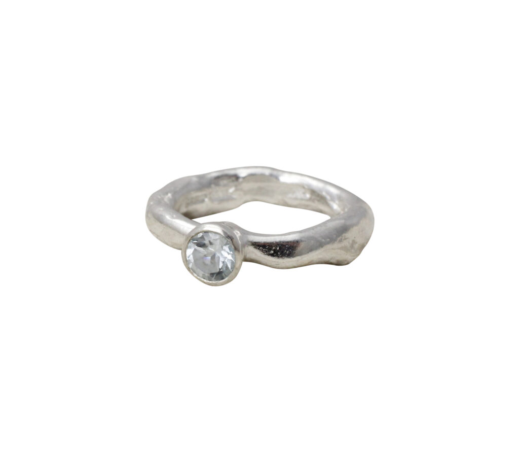 Rustic Ring With Aquamarine- Armed & Gorgeous