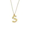 Gold Plated Floral Letter S Necklace