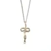 Solid Gold Snake With Diamonds Necklace