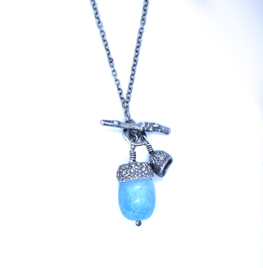Aquamarine Acorn and Mini Acorn Necklace- Armed & Gorgeous