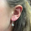 Dented Star Drop Earrings