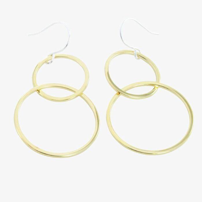 Gold Plated Double Circle Drops- Armed & Gorgeous
