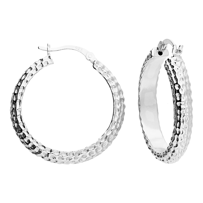 Silver Chunky Snakeskin Hinged Hoops- Armed & Gorgeous