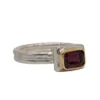 Fi Mehra Garnet Set in Yellow Gold  on Double Silver Band Ring