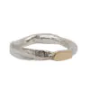 Chunky Sliver Ring With Solid Gold Rectangle
