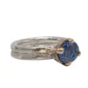 Fi Mehra Blue Sapphire Ring With Rose Gold Granulation