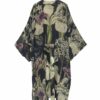 One Hundred Stars- Luxe Iris Black Long Crepe Kimono- Armed & Gorgeous