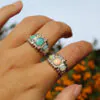Millie Savage Jewellery | Opal Trio Ring (Blue or White)