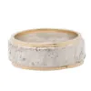 Textured Silver Band with 9ct Gold Edges