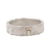Contemporary Diamond Ring – Silver Band with Gold Detail