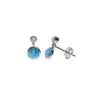 Blue Opalite and Cubic Zirconia Silver Studs