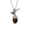 Tiger’s Eye Acorn and Cup Pendant Silver