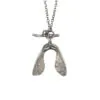 Oxidised Double Sycamore Pendant – Smaller Size