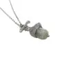 Oxidised Labradorite Acorn With Acorn Cup Necklace