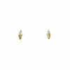 Fi Mehra Jewellery | Silver Feather Stud Earrings With Gold Plating