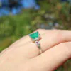 Millie Savage Emerald and Pink Sapphire Ring