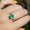 Millie Savage Emerald and Pink Sapphire Ring