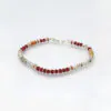 Bead Bracelet (Coral Silver and Brass Beads)