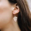 Catherine Zoraida Gold Plated Fern Leaf Drop Earrings