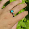 Triangle Opal and Diamond Ring