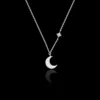 Catherine Zoraida Moon and Star Asymetric Necklace (Silver or Gold Plated)