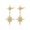 Art Deco Star Earrings (Silver or Gold)