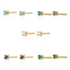 Tiny Studs With Stones (Various Stones)(Gold-plated/Silver)