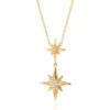 Art Deco Star Necklace ( Gold or Silver)