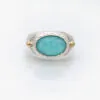 Silver & 9ct Gold Amazonite Ring