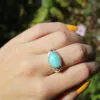 Silver & 9ct Gold Amazonite Ring