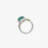 Silver & 9ct Gold Chinese Turquoise Ring