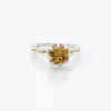 Silver and 9ct Gold Citrine Ring