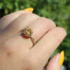 Silver and 9ct Gold Citrine Ring
