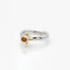 Silver & 9ct Gold Fire opal Ring
