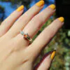 Silver & 9ct Gold Fire opal Ring