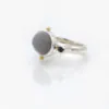 Silver & 9ct Gold Grey Moonstone and London Blue Topaz Ring