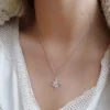 Large Faceted Starburst Necklace (Silver or Gold)
