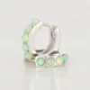 Lime Green Opal Huggie Earrings (Gold Plate/ Silver)