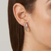 Mavilo Curved Leaf Stud Earrings