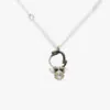 Adele Taylor – Silver Poppy Seed & Quartz Drop Circle Necklace