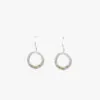 Adele Taylor – Silver Circle & 18ct Gold Dot Drop Earrings