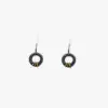 Adele Taylor – Oxidised Silver & 18ct Gold Line Detail Drop Earrings